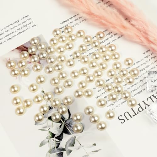 Lixiin 1500PCS Flat Back Half Round Pearls 6mm Lvory Flatback Pearl Beads for Crafts,DIY Nail Making,Face Gems Jewels,Shoes,Cups,Wedding