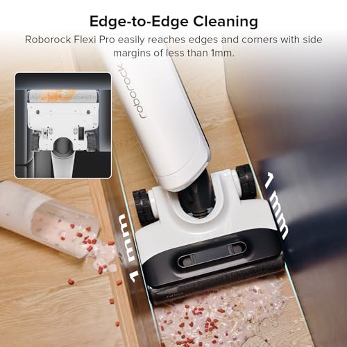 roborock Flexi Wet Dry Vacuum Cleaner, 180° FlatReach Design, 17000Pa Cordless Vacuum Mop with Hot Water Self-Cleaning & Self-Drying, Edge-to-Edge Cleaning, Floor Cleaner for Tiles and Hard Floors