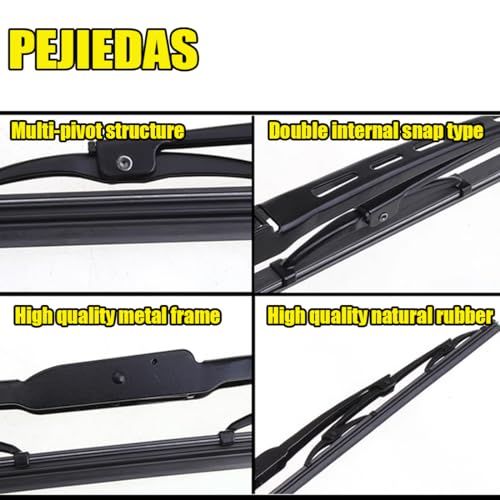 Front Windshield Wiper Blades, 22" + 22" Metal Frame Wiper Blades, OEM Quality for Original Equipment Replacement (Pack of 2)