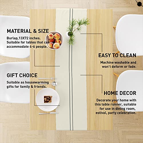Stripe Table Runner, Modern Centerpiece Table Runner Decor for Dinning Room Kitchen Home Farmhouse Table Runner Decorations for Holiday Party, Housewarming Gifts for Women Couple Friends, 13X72Inches