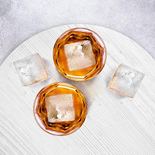 Tovolo Ice Cube Trays & Sphere Molds Easy Release Silicone 6 Large Cubes & 2 Spheres for Whiskey Cocktails and Beverages, Charcoal Gray