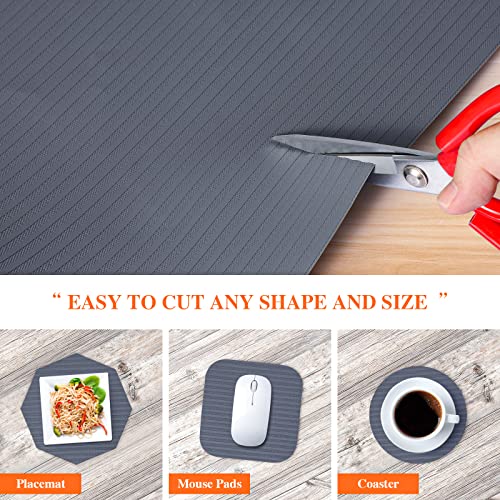 Mcrbeay Shelf Liners for Kitchen Cabinets, 10Inch x 5Ft, Non Adhesive Shelf Liner, Non-Slip Kitchen Drawer Liners, Waterproof Durable Cabinet Liners for Shelves, Refrigerator, Pantry, Dark Gray