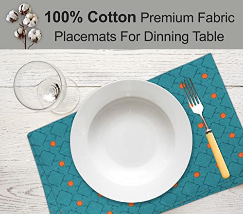 Ruvanti Placemats 100% Cotton 13 x 19 Inch, Dining Table Placemats Set of 6, Modern Place Mats for Dining Table Decor, Kitchen and Table Linens, Coffee Mat for Christmas Dinners - Luminous