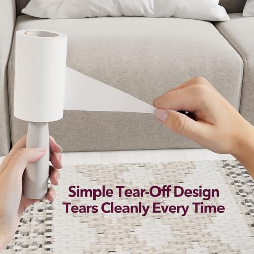 MEIQIHOME Lint Rollers for Pet Hair Extra Sticky, 440 Sheets Value Set Lint Roller with 2 Upgraded Handles, 4 Rollers Portable Pet Lint Remover for Clothes, Furniture, Carpet, Dog & Cat Hair Removal