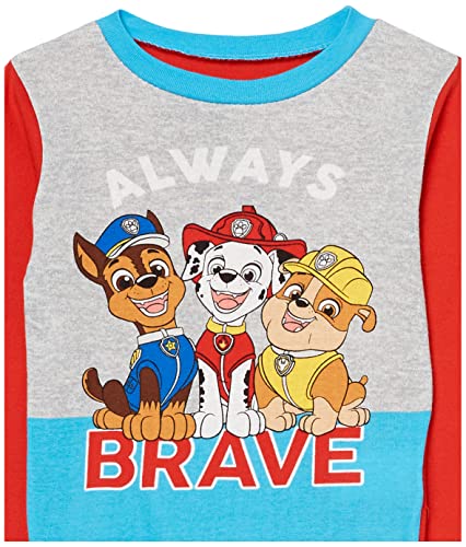 Nickelodeon Boys' Paw Patrol 6-Piece Snug-fit Cotton Pajama Set, Soft & Cute for Kids, Grey/Red/Blue, 2