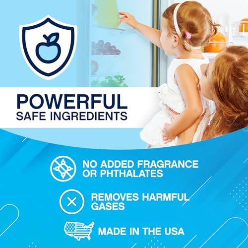 NonScents Refrigerator Deodorizer – Odor Eliminator for Fridge & Freezer – Outshines Baking Soda & Deodorizer with Activated Charcoal – Unscented & Long-Lasting, Freshen Refrigerator (2-Count)
