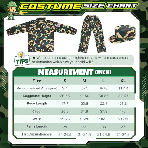 GIFTINBOX Kids Army Costume For Boys Military Soldier Costume with Army Toys,Dress Up Boys Costume Halloween Costumes for Kids Boys 3-4…