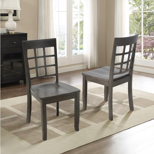 COLAMY Wooden Dining Chairs Set of 6, Ladder High Back Kitchen Side Chair, Farmhouse Armless Dining Room Chairs with Adjustable Foot Pegs, Cherry