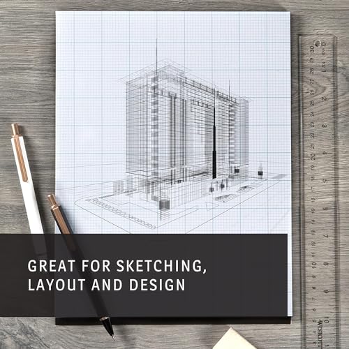 Bienfang Designer Grid Graph Paper Pad, 10x10 Cross Section, 8.5 x 11 Inches, 50 Sheets