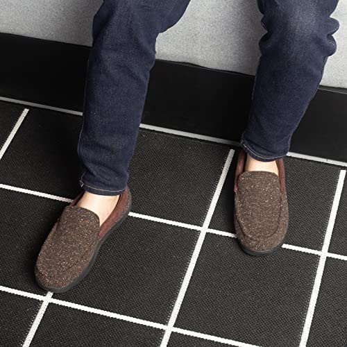 EUXTERPA Men's Moccasins Slippers Indoor Outdoor Classic Comfy Warm Soft Memory Foam Slippers Moccasin Shoes for Husband,Dad,Brother Anti-Slip Outsole Brown