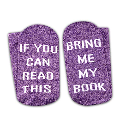 GJTIM Funny Reading Book Theme Socks If You Can Read This Bring Me My Book Reading Lover Gift for Her (Bring Me My Book)