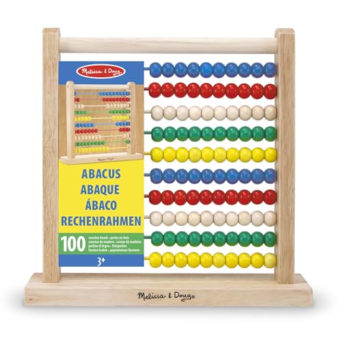 Melissa & Doug Abacus - Classic Wooden Educational Counting Toy With 100 Beads