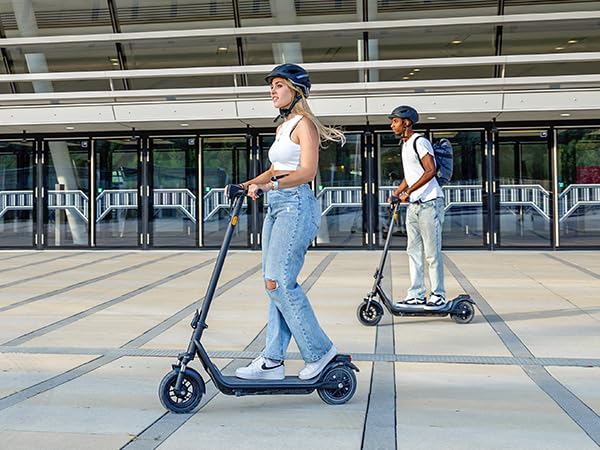 NIU 100P Electric Scooter for Adults with Suspension- 600W Max Power, 18 Miles Range, Max Speed 17.4MPH, Dual Brakes, Easy Folding Commuting E-Scooter, Bluetooth Connectivity, UL Certified