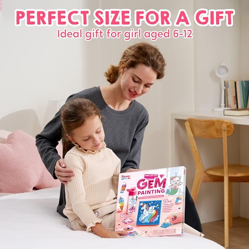 Klever Kits 16 Projects Gem Art, Kids Diamond Gem Painting Kit with 5D Gem, Arts and Crafts for Girls Ages 6-12, Gem Craft Activities Kits, Premium Art Gift Ideas for Girls Crafts Ages 6, 7, 8+