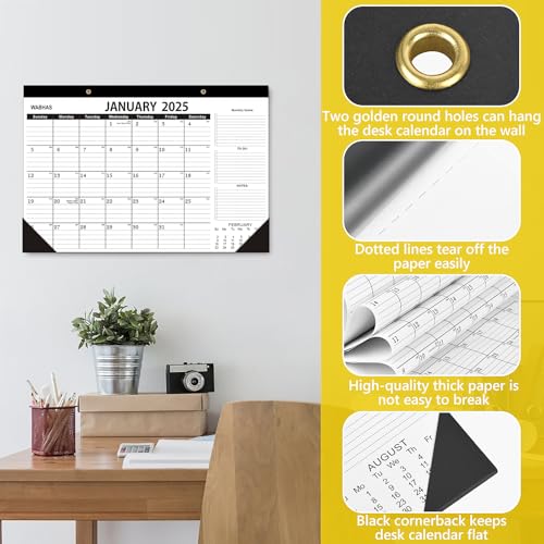 Desk Calendar 2025-2026-18 Months-January 2025 to June 2026,Desk calendar 2025-2026,12x17 in,School Calendar 2025,Office Desk Calendar 2026