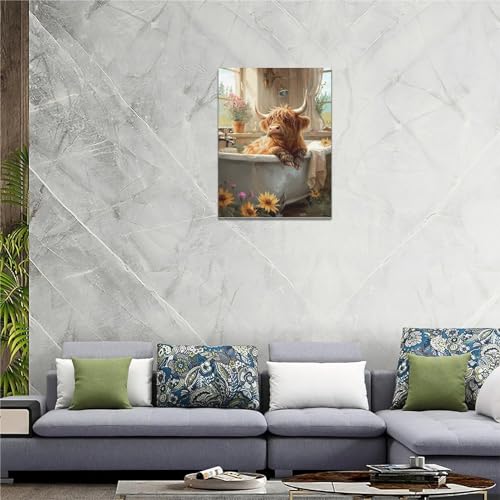 Coastal Bathroom Wall Art Sea Turtle Sunset Pictures Ocean Seascape Beach Chair Wall Decor Beach Turtle Seashell Canvas Painting Framed Artwork for Bathroom Bedroom Living Room 16"x12"