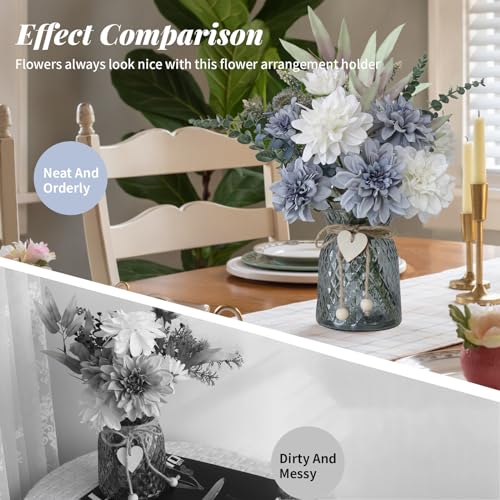 SHINFHOMF Fake Flowers with Vase,Silk Artificial Flowers in Vase,Fake Plants and Faux Flower Arrangement for Centerpiece Kitchen Table Decorations,Home Decor