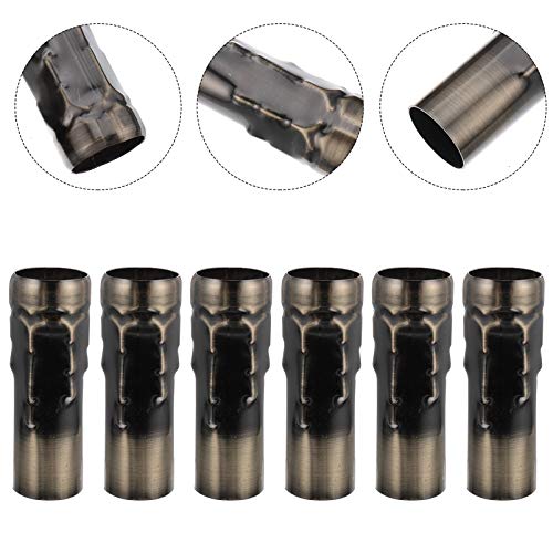 Beaupretty Bronze Candle Light Socket Covers 6pcs Metal Candle Sleeves Candelabra Base E14 Chandelier Socket Covers for Wedding Easter Birthday Party Supplies 25X80mm