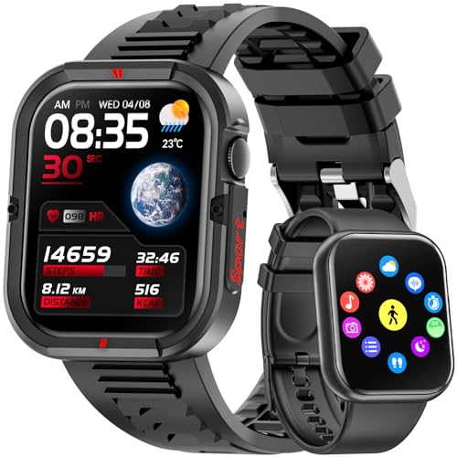 Smart Watch for Men Women ππππ ππ©π π«ππππ Bluetooth Call 1.85"Fitness Tracker Smartwatch for iOS Andriod Phones with Step/Heart Rate/Sleep Monitor,Complimentary Sporty Watch Case and Band