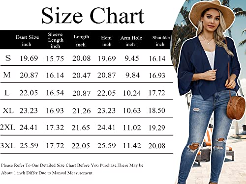 Women Kimonos Cardigan Floral Print Shrugs Open Front Chiffon Casual Wrap Tops (Yellow Plaid,M)