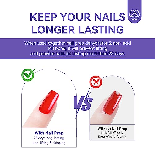 SAVILAND Nail Dehydrator and Primer: Acid-Free Natural Nail Dehydrator and Nail Primer & Protein Bonding Acrylic Nail Kit Gel Nail Polish Superior Bonding Acrylic Nail Supplies Profession Salons
