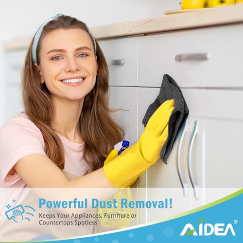 AIDEA Microfiber Cleaning Cloths-12PK, Soft Absorbent Cleaning Rag, Lint-Free Streak-Free Cleaning Towel for House, Kitchen, Car, Window (12in.x12in.)