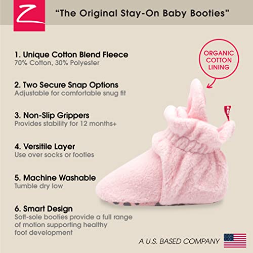 Zutano Unisex Fleece Baby Booties with Organic Cotton Lining, Newborn Essentials, True Navy Furry, 6 Months