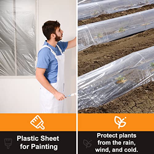 10 Piece Painter Plastic Drop Cloths Sheet,Waterproof Anti-dust Cover,9x12 Feet Disposable Tarp for Painting for Couch/Furniture Cover