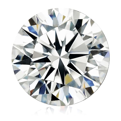 0.3CT-10CT Moissanite Loose Stones D Colorless VVS1 Clarity Round Brilliant Cut Lab Created Simulated Diamond Gemstones for Ring Earrings Pendant Bracelets Jewelry Making Gifts with GRA Certificate,