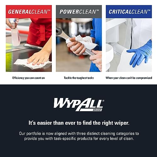 WypAll Oil, Grease & Ink Cloths (33560), Quarterfold, Lint-Free Wipes, Blue (8 Packs of 66 Sheets, 528 Sheet Total)