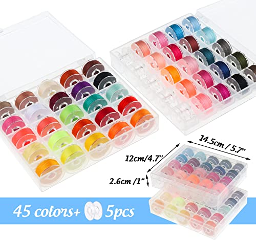 ilauke 72 Pcs Sewing Thread 700 Yards, 36 Colors Prewound Bobbins Thread for Sewing, Polyester Sewing Machine Threads for Brother Singer Janome with Sewing Supplies
