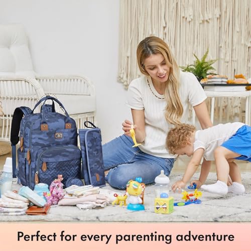 Dikaslon Diaper Bag Backpack with Portable Changing Pad, Pacifier Case and Stroller Straps, Large Unisex Baby Bags for Boys Girls, Multipurpose Travel Back Pack Moms Dads, Purple