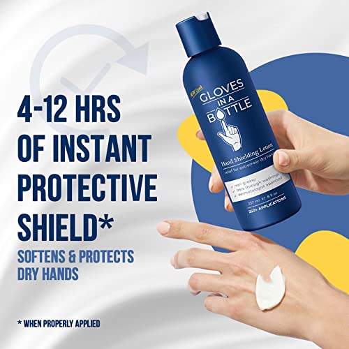 Gloves In A Bottle Shielding Lotion, Relief for Eczema and Psoriasis, (8 Fl Oz) with Pump