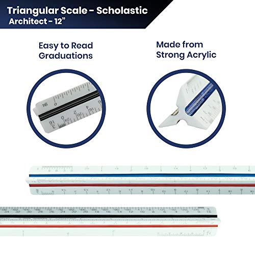 Pacific Arc Metric Scholastic Scale Ruler, Scaled: 1:100,200,250,300,400,500