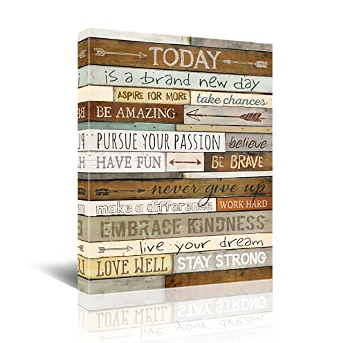 Brown Canvas 1Wall-Decor - Motivational Wall Art for Office - Inspirational Wall Art Decor Ready to Hang Size 12" x 16"