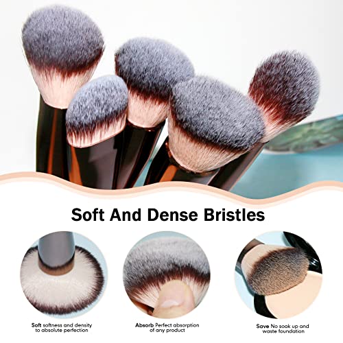 Makeup Brushes, Daubigny 16Pcs Premium Synthetic Makeup Brush Set with Professional Foundation Brushes Powder Concealers Eye shadows Blush Makeup Brush for Perfect Makeup (Black)