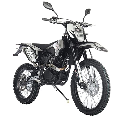 X-PRO Titan DLX 250cc Gas Dirt Bike Pit Bike Adult Bike,Big 21"/18" Wheels, Zongshen Engine! (Black)