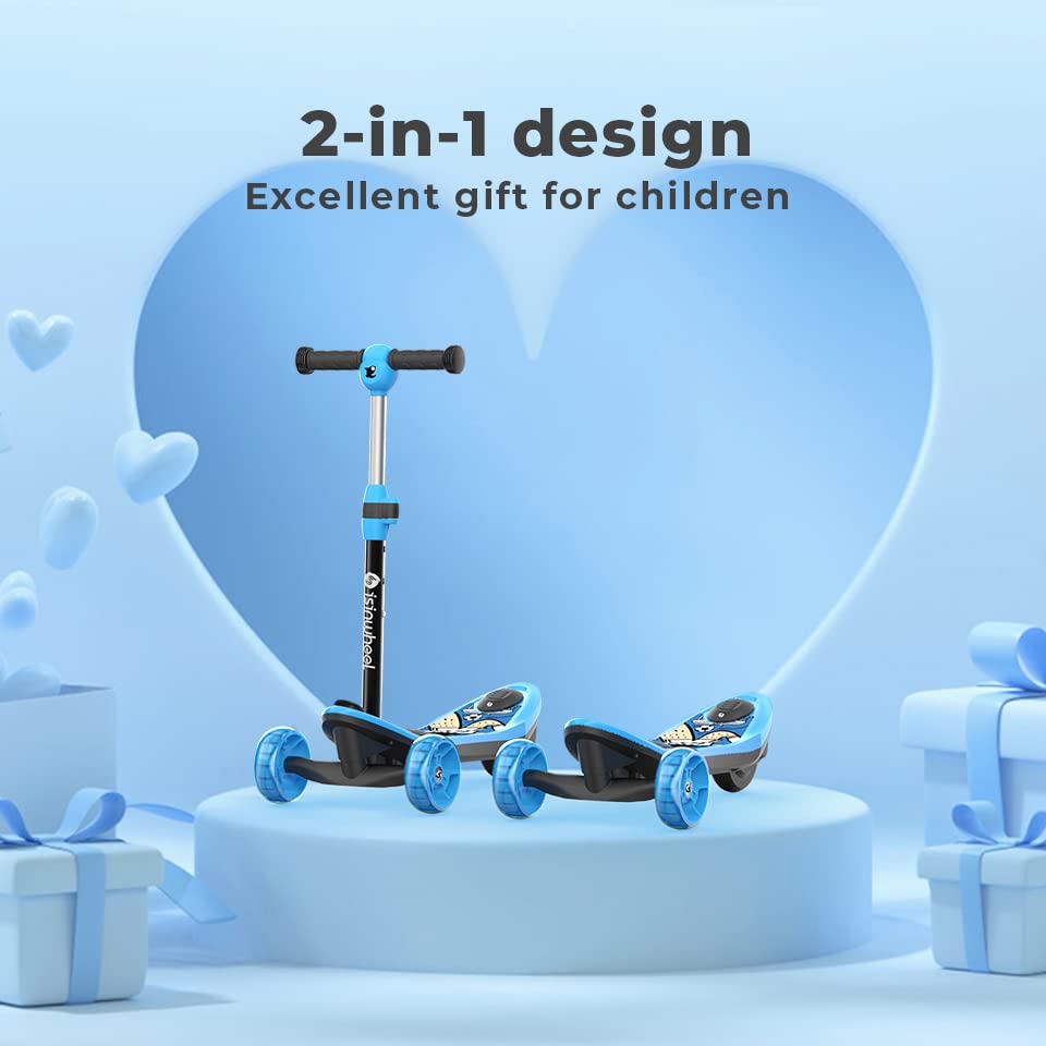 isinwheel Mini Pro Electric Scooter for Kids Ages 3-12, 3-Wheel Electric Scooter for Boys/Girls, Electric Kick Scooter for Kids with Long Battery Life, Flashing LED Wheels, 3 Adjustable Height