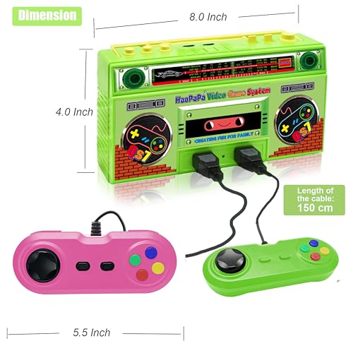 Game Console System Support 2 Players, Plug tv Games HDTV Output ,Parent-Child Game , Father and Son, Birthday Gifts Choice for Children/Adults