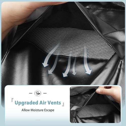 Grill Cover for Weber Spirit II 200 Series, Double Straps and Built-in Vents, Heavy Duty & Waterproof, Fits Grill Up to 48 Inch Wide, Black
