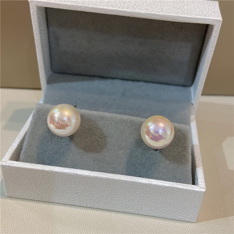 White Pearl Clip on Earrings for Women 10 MM Simple Pearl Clip Stud Earrings Faux Earrings