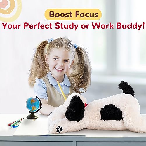 meowtastic Black & White Dog Weighted Stuffed Animals - 22 Inch 4.5 Pounds Weighted Plush Dog Stuffed Animals - Big Stuffed Dog Plush Pillow - Cute Plush Toys Gifts for Kids & Adults (22" 4.5 lbs)