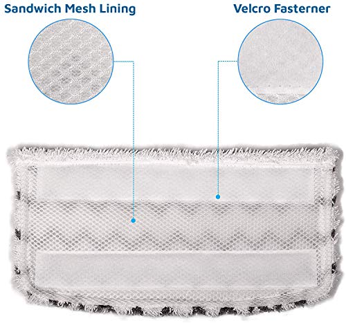 F Flammi Microfiber Mop Replacement Pads Compatible with Shark Steam Mop S1000 S1000A S1000C S1000WM S1001C S2001 (4 Pack)