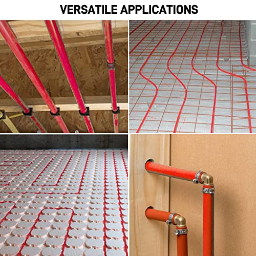 PEX Pipe 1/2 Inch 300ft 1 Rolls PEX Tubing EVOH PEX-B Pipe Oxygen Barrier Durable Leakage-Proof Flexible for Residential Water Lines in Homes PEX Radiant Heat Tubing(Red)