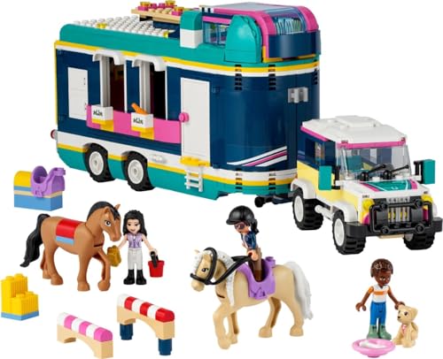 LEGO Friends Horse Show Trailer 41722, Horse Toy for 8 Plus Year Old Girls and Boys with 2 Horses, SUV Car and Riding Accessories, Animal Playset, Gift idea