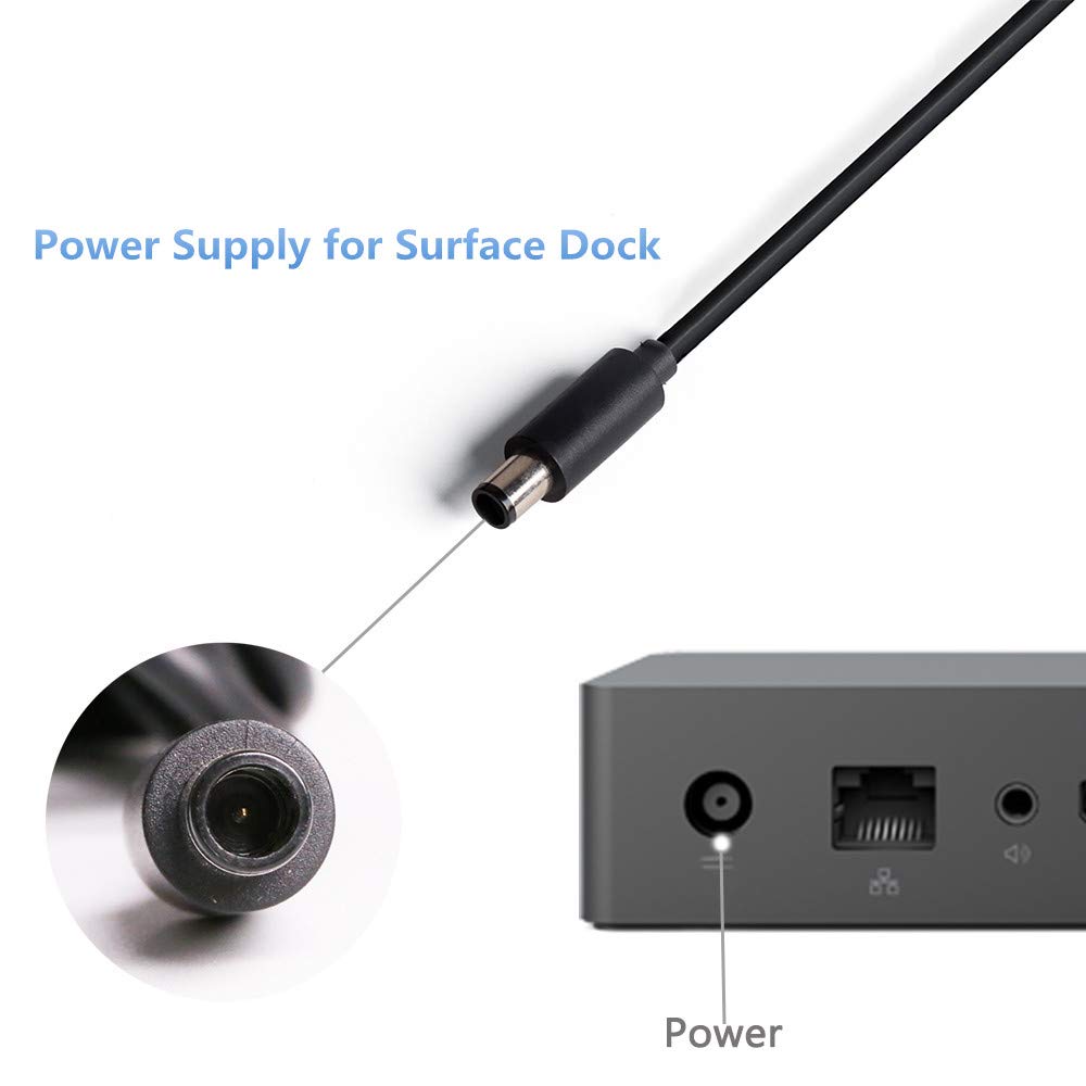 Surface Dock Charger,KABCON 90W 15V 6A Power Supply Compatible with Microsoft Surface Docking Station (PD9-00003),Model 1749 Power Transformer Charger with 6.2Ft Power Cord with a Storage Pouch