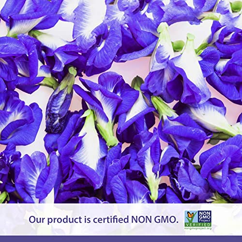 Soeos Butterfly Pea Flower Tea, 2oz (Pack of 1), Whole Butterfly Tea, Naturally Sweet Herbal Tea, Caffeine Free Tea, Butterfly Tea