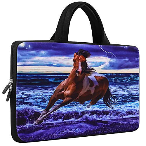 iColor 14 15 15.4 15.6 inch Laptop Bag Case Handle chromebook case Sleeve Computer Protect Case Pouch Holder Notebook Sleeve Neoprene Chromebook Cover Soft Carring Travel Case Blue Sea Turtle ICB-24