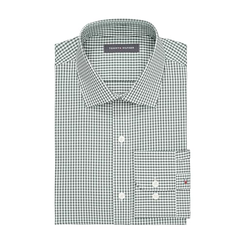 Tommy Hilfiger Men's Dress Shirt Regular Fit Stretch Twill Light Blue