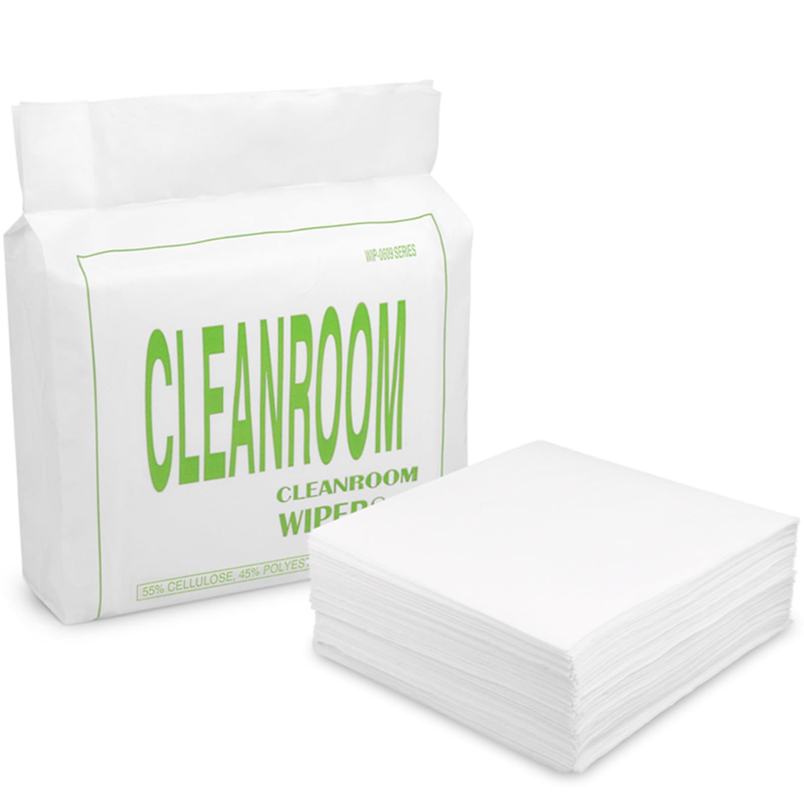 Etenpo Cleanroom Wipes Lint Free,9" X 9" 300 PCS Nonwoven Cleanroom Wipes,55% cellulose+45% polyester,Good Adsorption Suitable for Labs,Electronic Equipment,Cleanroom,0609